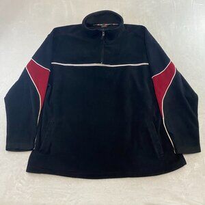 Vintage Wilson Ultra Black Red Long Sleeve 1/4 Zip Pullover Sweatshirt Men's 2XL